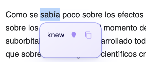 Translation popup
