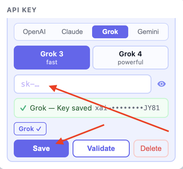 Paste your API key